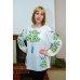 Embroidered blouse "Turquoise Lilly Mood"